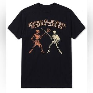 Johnny Blue Skies Graphic Skeleton Tee - Black